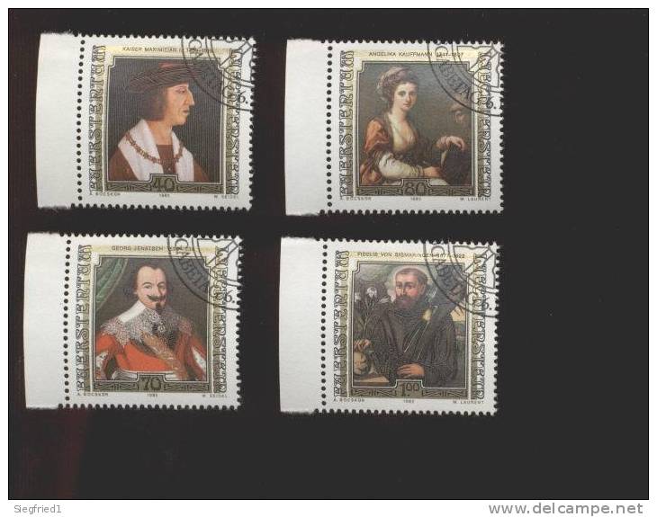 Liechtenstein  Gestempelt 809-812 Gemälde Rand  Ungefaltet - Used Stamps