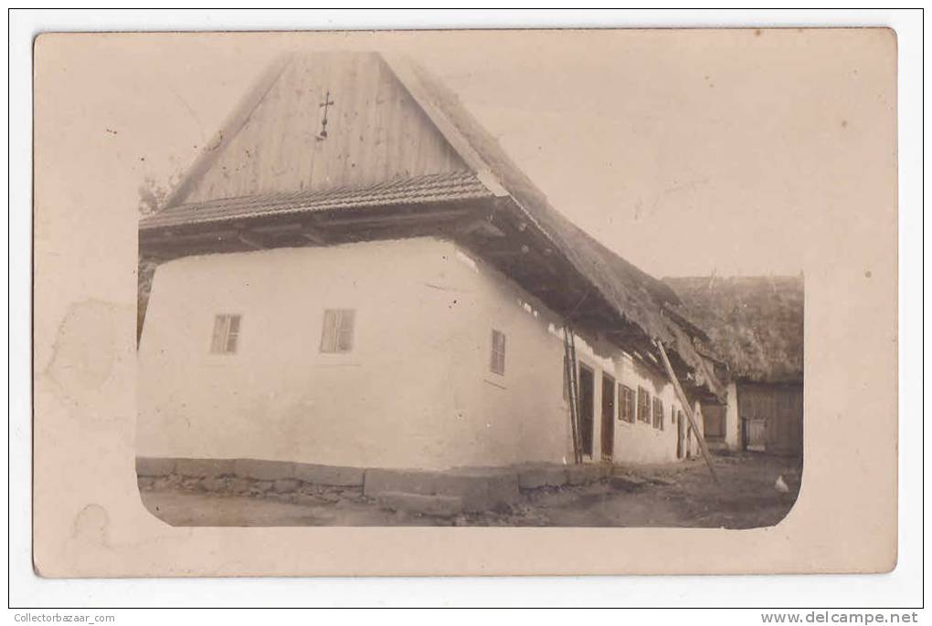 [w966] Real Photo Postcard Of Rural Area Czech Or Slovakia Or Hungary  - Christian Church - Otros & Sin Clasificación