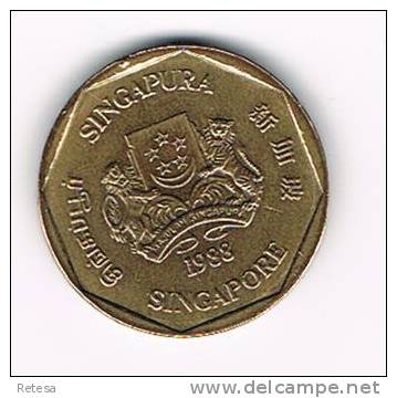 O  SINGAPORE  1 DOLLAR   1988 - Singapour