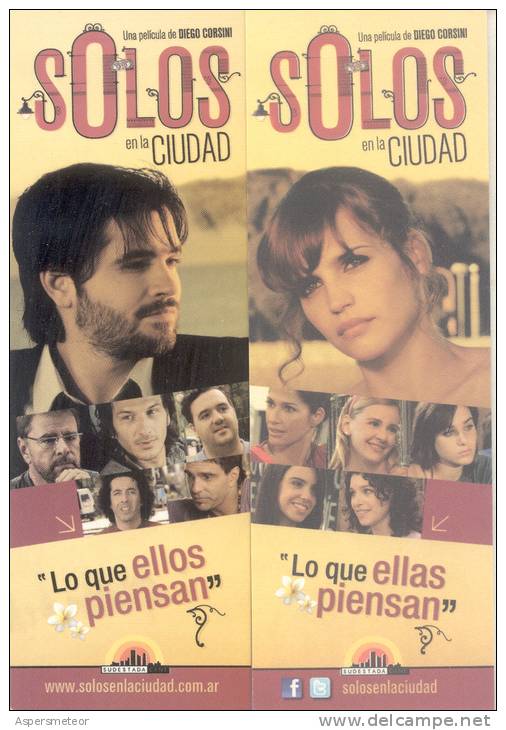 SOLOS EN LA CIUDAD - LO QUE ELLOS PIENSAN LO QUE ELLAS PIENSAN UNA PELICULA DE DIEGO CORSINI AÑO 2011 SEGNALIBRI SEÑALAD - Marcapáginas