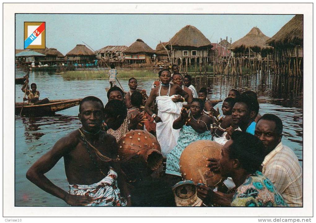 Benin CPM Ganvie La Fete Sur L'eau Animée - Benin