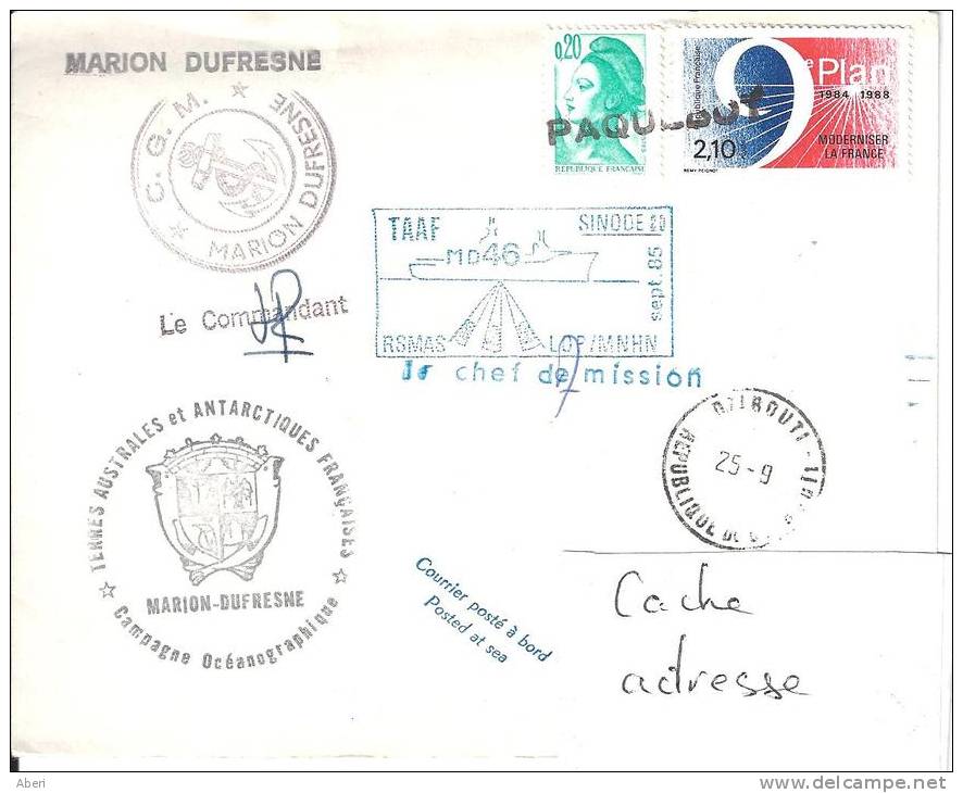 7171  MARION DUFRESNE - MD 46 - DJIBOUTI - 25-9-85 - Brieven En Documenten