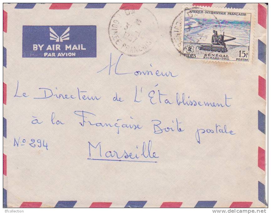 Guinée Guinéa Afrique Colonie Française Lettre Par Avion Pour Marseille Marcophilie - Briefe U. Dokumente