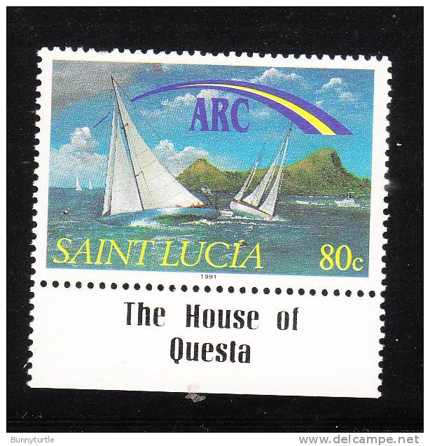 St Lucia 1991 Atlantic Rally For Cruisers Ship 80c MNH - St.Lucia (1979-...)