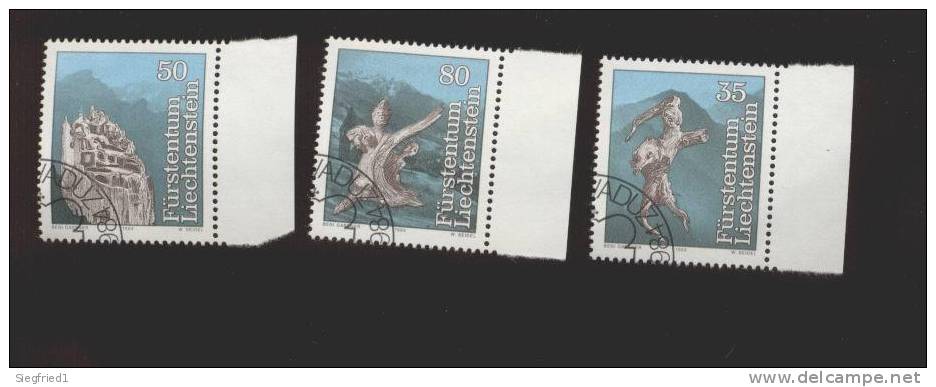 Liechtenstein  Gestempelt 843-845 Sagen Rand Ungefaltet - Used Stamps