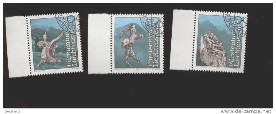 Liechtenstein  Gestempelt 843-845 Sagen Rand Ungefaltet - Used Stamps