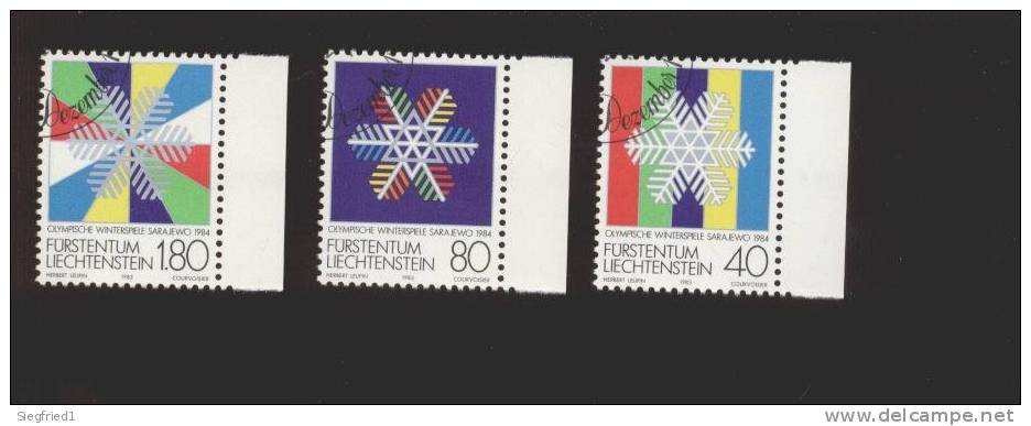 Liechtenstein  Gestempelt 834-836 Olympia Rand Ungefaltet - Used Stamps