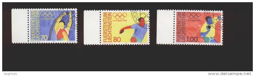 Liechtenstein  Gestempelt 846-848 Olympia Rand Ungefaltet - Used Stamps