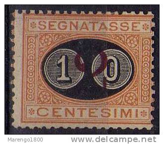 ITALIA 1890 - Segnatasse Mascherine 10 C. Su 2 C. (firmato / Signed) *  (g1823) - Strafport