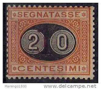 ITALIA 1891 - Segnatasse Mascherine 20 C. Su 1 C. (firmato / Signed) *  (g1824) - Strafport