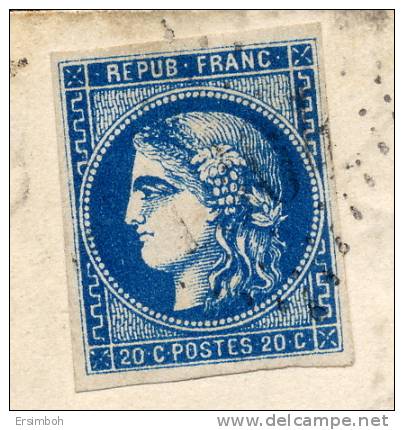 LAC Digne - Marseille N46b T3 R2 - 1870 Bordeaux Printing