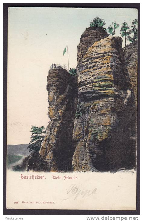 Germany Deutsches Reich PPC 108. Basteifelsen Sächs. Schweiz BASTEI 1905 Simple Backside (2 Scans) - Bastei (sächs. Schweiz)