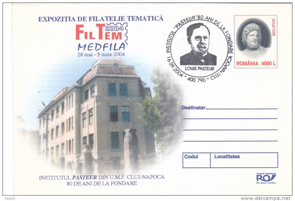 Louis Pasteur  French Chemist And Biologist. COVER STATIONERY 2004 Oblit.Romania. - Chemistry