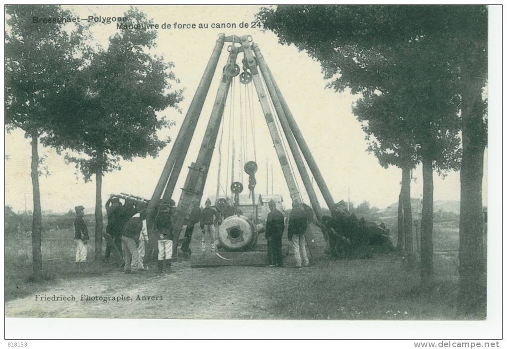 Brasschaet-Polygone : Manoeuvre De Force Au Canon De 24 C. (Aug.Friedrich Photo Anvers) - Brasschaat