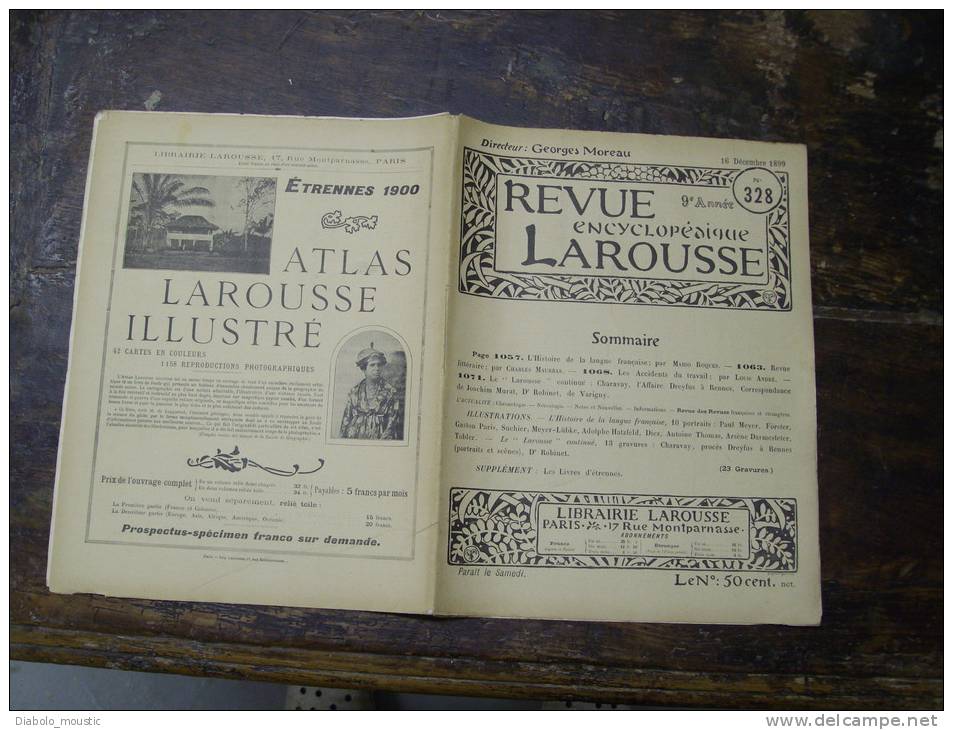 Rare Publication Larousse  1899 HISTOIRE DE LA LANGUE FRANCAISE ; Livres D´ ETRENNES ;Charavay , Procès DREYFUS à RENNES - 1850 - 1899