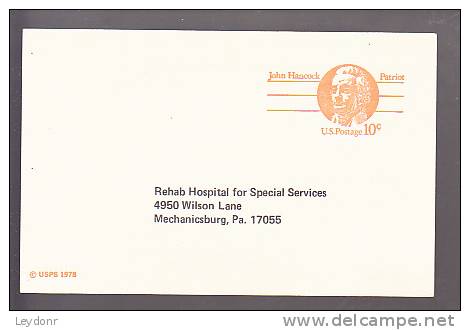 Postal Card - John Hancock - Rehab Hospital For Special Services, Mechanicsburg, PA - 1961-80