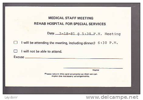 Postal Card - John Hancock - Rehab Hospital For Special Services, Mechanicsburg, PA - 1961-80