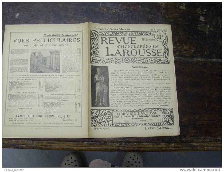 Rare Publication Larousse 1899  FRANCE De LOUIS XII ; Interupteur De Lévy ;Francfort-sur-le-Main ;Goethe ;Le Grand Condé - 1850 - 1899
