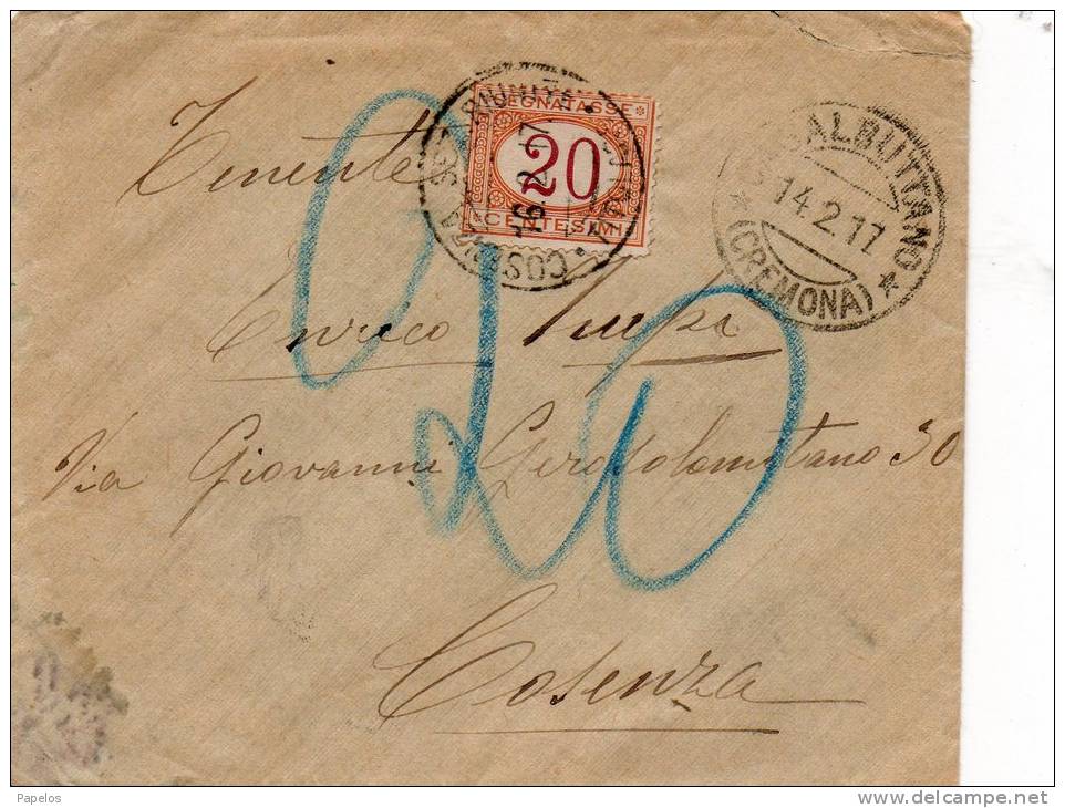 1917 LETTERA CON ANNULLO CASALBUTTANO CREMONA - Postage Due