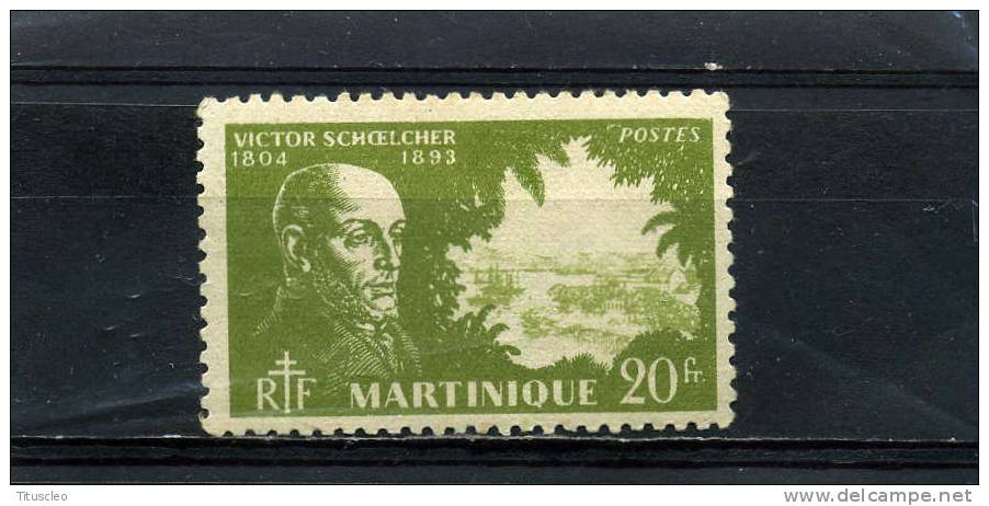 MARTINIQUE 217* 20f Vert Effigie De Victor Schoelcher - Unused Stamps