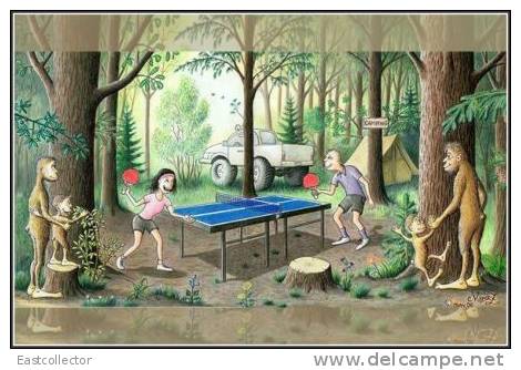 Table Tennis Stamped Carte Postal 1275 -4 - Tischtennis