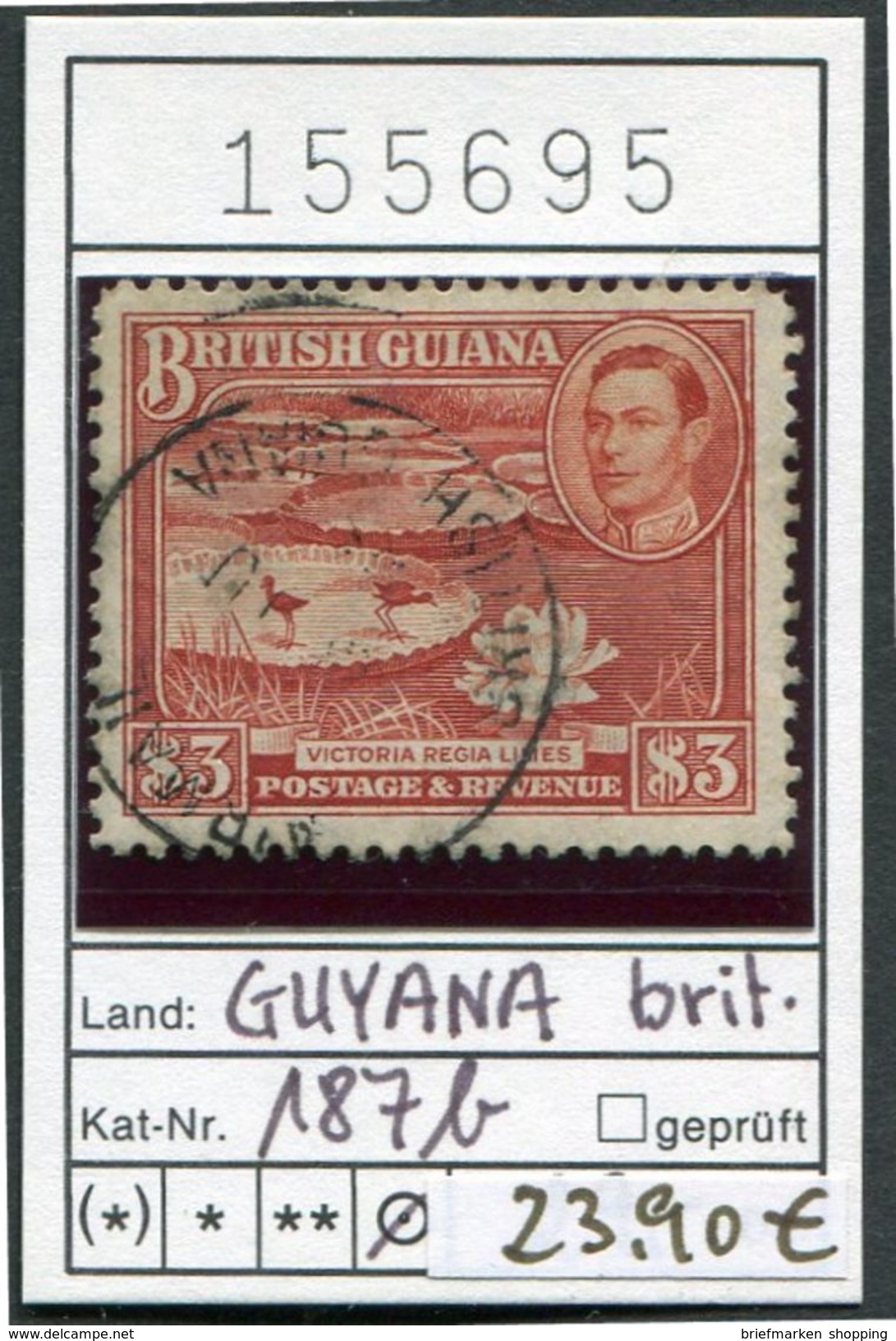 Britisch Guyana - British Guiana - Guayana - Michel 187b - Oo Oblit. Used Gebruikt - Guayana Británica (...-1966)