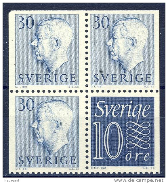 Sweden 1957. Combinations From Booklets. Michel W4 + 427 E. MNH(**) - Ungebraucht