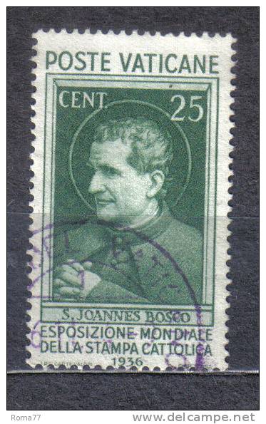 R138 - VATICANO 1936 , 25 Cent N. 49 . Stampa . - Used Stamps