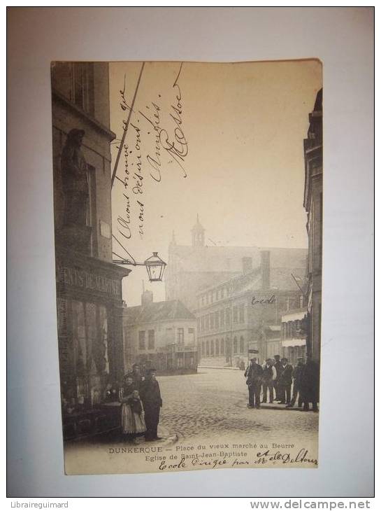 2dez - CPA - DUNKERQUE - Place Du Vieux Marché Au Beurre - église De Saint-Jean-baptiste - [59] Nord - Dunkerque