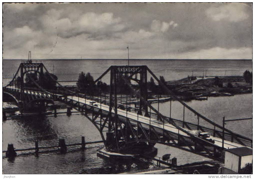 Germany-Postkarte 1961-Nordseebad Wilhelmshaven-Kaiser Wilhelm-Brucke(bridge,pont) - Pointe-Noire