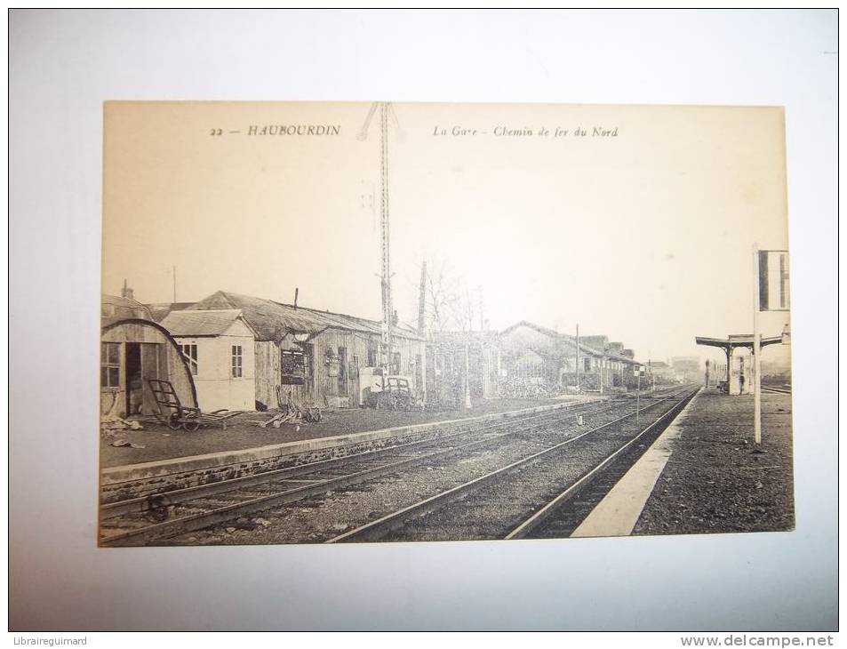 2dfo- CPA N°22 - HAUBOURDIN - La Gare - Chemin De Fer Du Nord - [59] Nord - Haubourdin