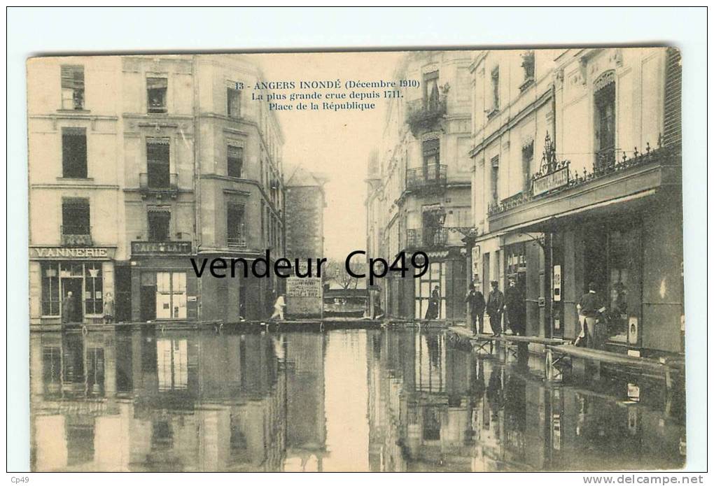 Br - 49 - ANGERS - Inondé - Inondations1910 - Place De La République - Angers