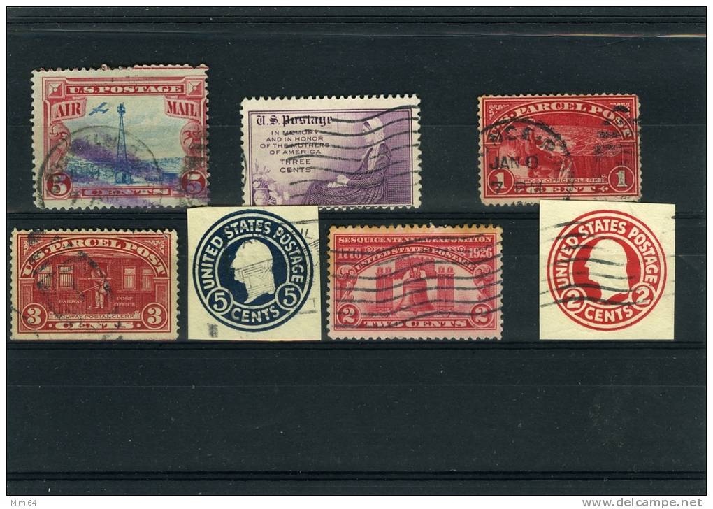 LOT DE 7 TIMBRES  OBLITERES , DES ETATS UNIS . - Used Stamps
