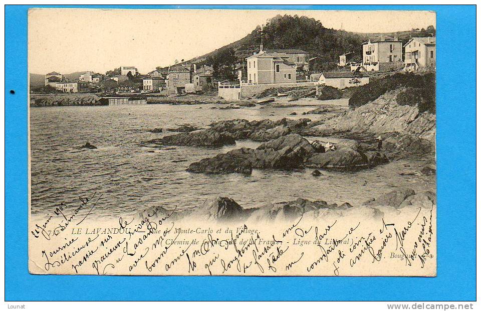 83 LE LAVANDOU - Vue De Monté Carlo Et Du Village  (chemin De Fer Du Sud De La France) - Le Lavandou