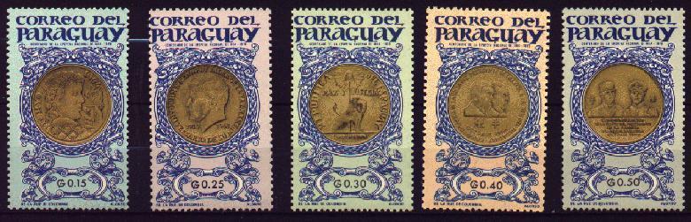 PARAGUAY 1965 MONNAIS ET MEDAILLES DIVERS YT 780/784 ** - Summer 1964: Tokyo