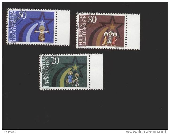 Liechtenstein  Gestempelt 831-833 Weihnachten Rand Ungefaltet - Used Stamps