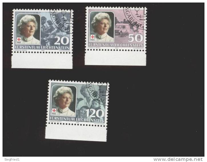 Liechtenstein  Gestempelt 875-877 Fürstin Gina Rand Ungefaltet - Used Stamps