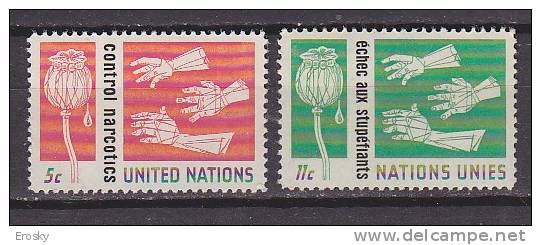 H0083 - U.N. NEW YORK N°127/28 ** DROGUE - Unused Stamps