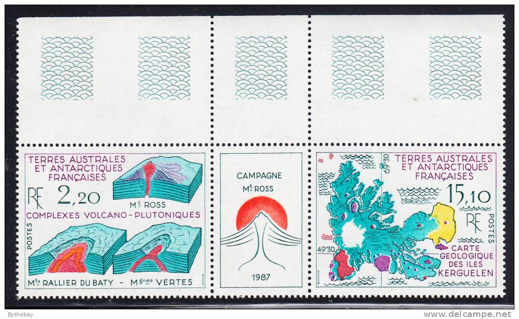 French Southern & Antarctic Territory Scott #141a MNH Mt Ross Campaign - 2.20fr Volcano; 15.10fr Kerguelen Island - Nuevos