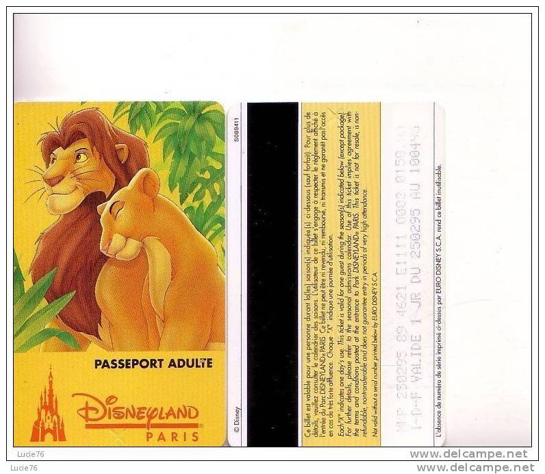 CARTE  PASSEPORT -   DINEYLAND -   Le ROI LION - Disney