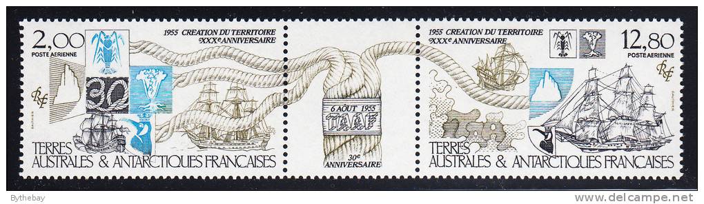 French Southern & Antarctic Territory Scott #C90a MNH 30th Ann TAAF - Sailing Ships, Ropes, Flora & Fauna - Nuevos