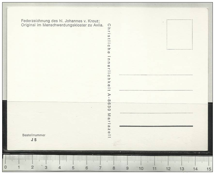 Federzeichnung Des Hl Johannes Von Kreuz Original Im Menschwerdungskloster Zu Avila - Ávila