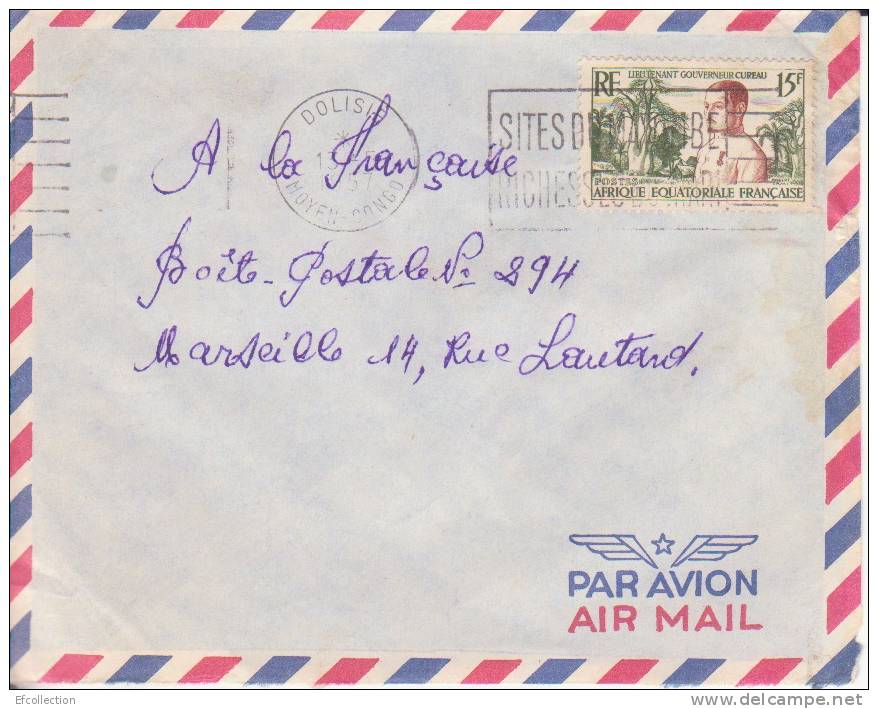 Congo,Dolésie,1957,coloni Es,Afrique  Equatoriale Française,n°230 Sur Lettre,scan Verso - Briefe U. Dokumente