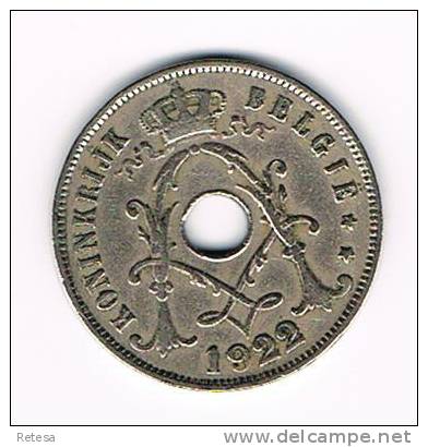 00   ALBERT I  - 25 CENTIEM 1922 VL - 25 Centimes