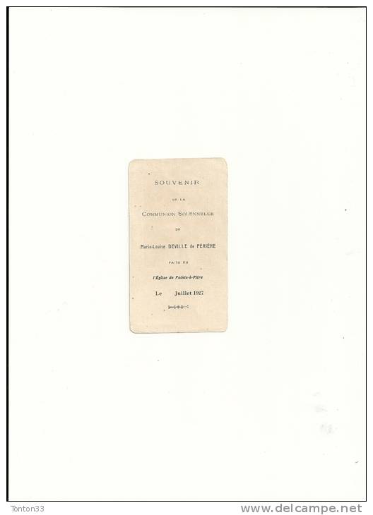 Carte De Communion Solennelle De Marie Louise Deville De Periere De Juillet 1927 - Religion & Esotérisme