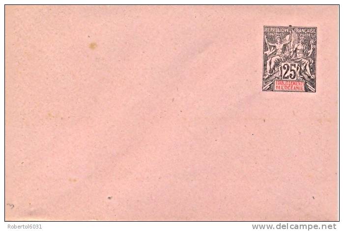 French Oceania Postal Stationery Cover 25 C. Mint - Ungebraucht