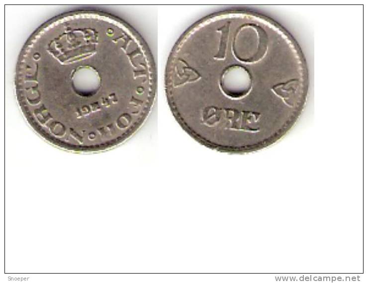 Norway,10 Ore 1947,km 383, Xf !!!!!!! - Norway