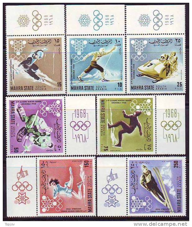 ADEN -  MAHRA STATE - WINTER SPORT - **MNH - 1967 - 2 Scan - Invierno 1968: Grenoble