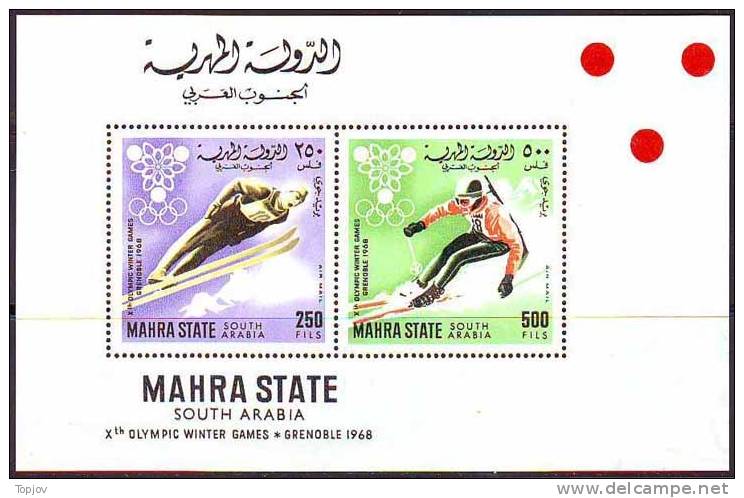 ADEN -  MAHRA STATE - WINTER SPORT - **MNH - 1967 - 2 Scan - Winter 1968: Grenoble