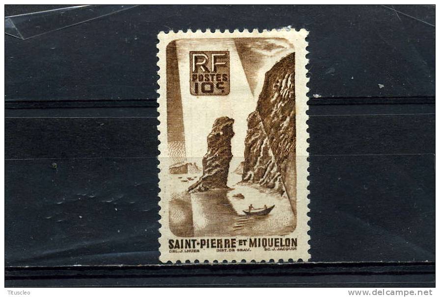 SAINT PIERRE ET MIQUELON 325* 10 Sépia Roc De Langlade - Unused Stamps